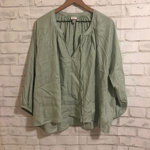 NWOT A New Day teal v neck blouse